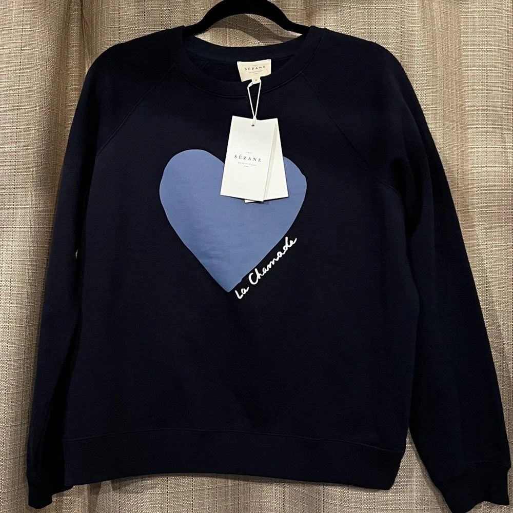 Sézane La Chamade Sweatshirt Navy - Picture 3 of 6